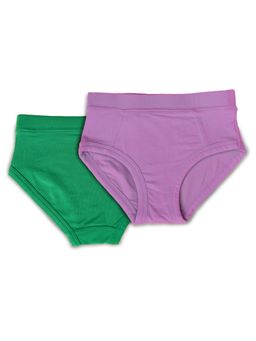 The Cover Up Project - Green & Lavender Tencel Modal Diy Briefs for Boys (Pack of 2)