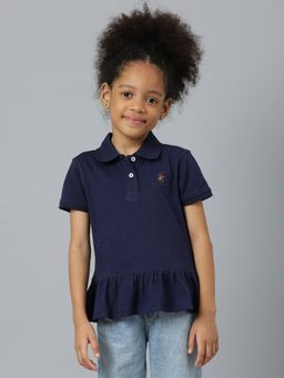 Beverly Hills Polo Club - Girls Its A Girl Thing Polo T-Shirt - Navy Blue