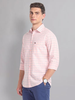 AD By Arvind - Pink Tartan Check Cotton Summer Casual Shirt