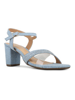 Inc.5 - Women Blue Solid Round Toe Party Wear Block Heel Sandals