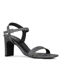 Inc.5 - Women Black Solid Square Toe Party Wear Block Heel Sandals