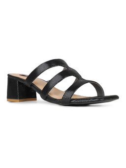 Inc.5 - Women Black Solid Square Toe Party Wear Block Heel Sandals