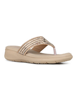 Inc.5 - Women Beige Solid Round Toe Casual Sandals