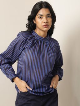 RAREISM - Striped Tiffany Blue Top