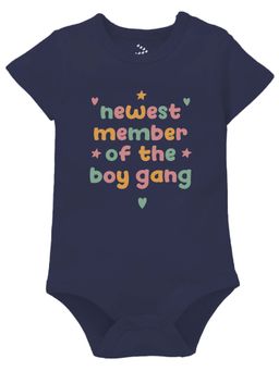 Zeezeezoo - Boys Navy Blue Typography Onesies