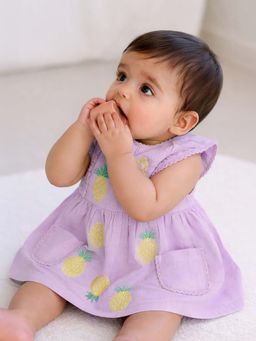 Somersault - Girls Purple Embroidered Dress