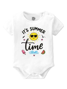 Baby Buzz - Boys White Printed Onesies