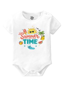Baby Buzz - Boys White Printed Onesies