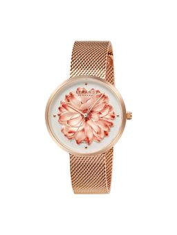 Strand by Obaku - Blossom Rose Quartz White Round 3D Dial Womens Watch S700LHVWMV