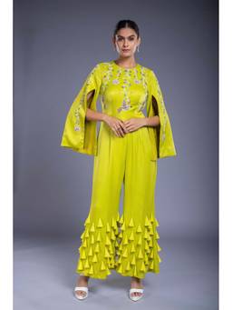 Ellemora - Green Silk Embroidered Jumpsuit