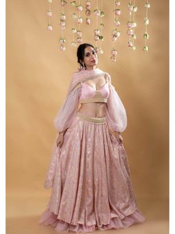 MONK & MEI - Tara Brocade Blouse and Lehenga with Dupatta