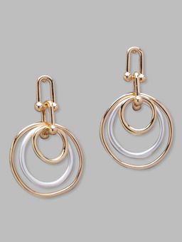 Globus - Gold Plated Geometric Drop Earring-3619352001