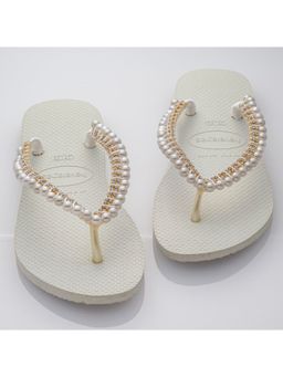 AREIA - Bridal White Pearl Flipflop