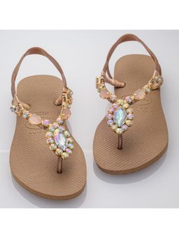 AREIA - Multi-Color Sandals With Crystal Centre (EURO 35)