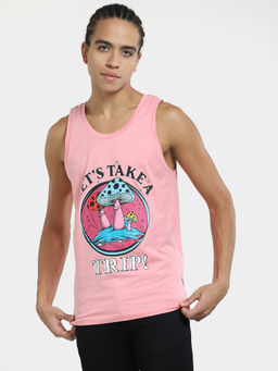 Jack & Jones - Men Printed Pink Vest