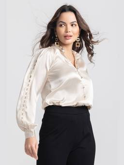JULO - Cream Mandarin Shirt