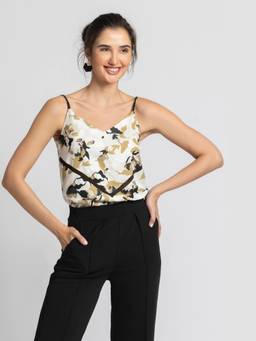 JULO - Autumn Romance Spaghetti Off White Top