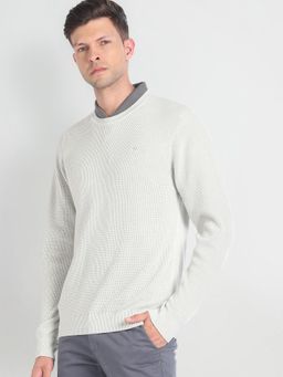 Arrow - Crew Neck Textured Knit Sweater