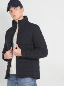 Arrow Sports - Stand Collar Solid Quilted Jacket