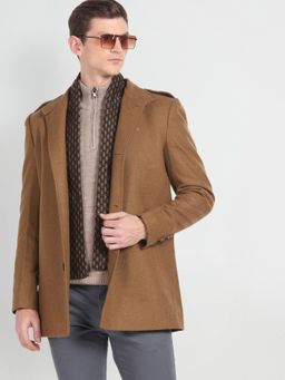 Arrow Sports - Notch Lapel Collar Solid Trench Coat