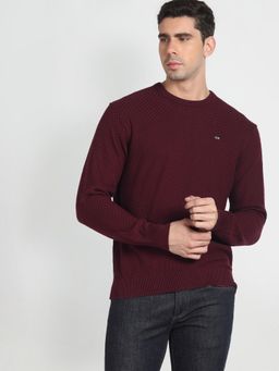 Arrow Sports - Crew Neck Pattern Knit Sweater