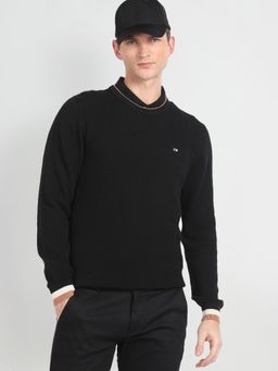 Arrow Sports - Crew Neck Patterned Knit Sweater
