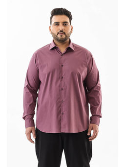 Snitch - Purple Plain Full Sleeves Casual Plus Size Shirt for Men