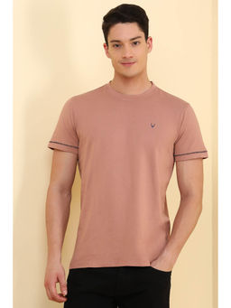 Allen Solly - Men Pink Solid Crew Neck T-shirt