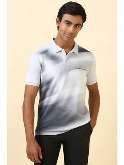 Allen Solly - Men White Ombre Collar Neck Polo T-shirt