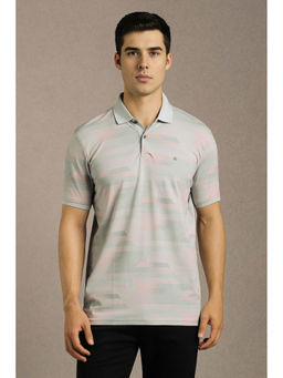 Louis Philippe - Men Multi Color Print Collar Neck Polo T-shirt