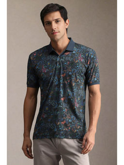 Louis Philippe - Men Multi Color Print Collar Neck Polo T-shirt
