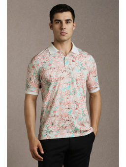 Louis Philippe - Men Multicolor Print Collar Neck Polo T-shirt