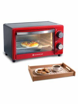 Wonderchef - Red 9L Oven & Casablanca Wooden Tray (Set of 2)