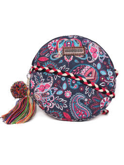 Astrid - Multicolor Cotton Quilted Round Womens Sling Bag