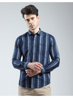 Monte Carlo - Mens Striped Collar Neck Shirt