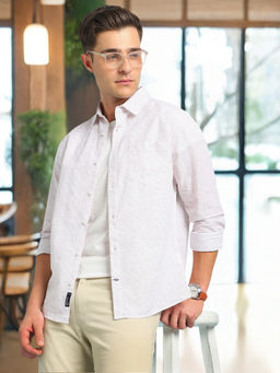 Dennis Lingo - Men Pink Printed Full Sleeves Regular Fit Shirt