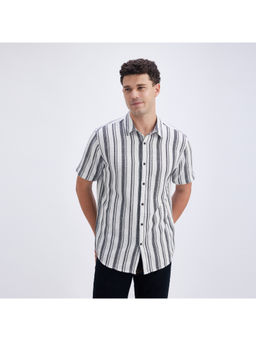 Pepe Jeans - Mens White Stripes Short Sleeves Shirt