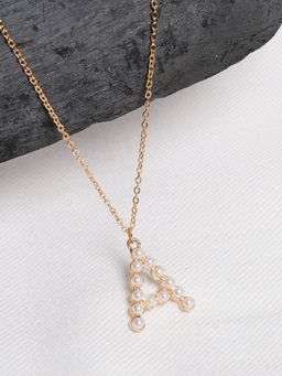 Lilly & Sparkle - Gold-Toned White Gold-Plated Necklace