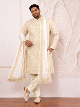 Vastramay - Men Georgette Mirror Work Border Dupatta