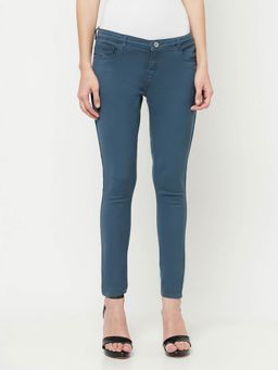 CRIMSOUNE CLUB - Women Blue Solid Jeans