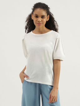 United Colors of Benetton - Round Neck Embroidered Top