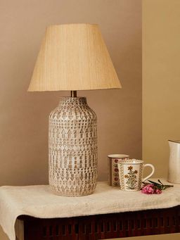 Fabindia - Ajna Maaya Etched Table Lamp Without Shade