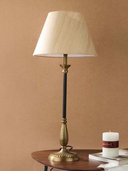 Fabindia - Multi Metal Painted Aabha Bedside Lamp With Shade