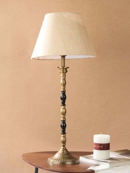 Fabindia - Multi Metal Painted Aura Bedside Lamp With Shade