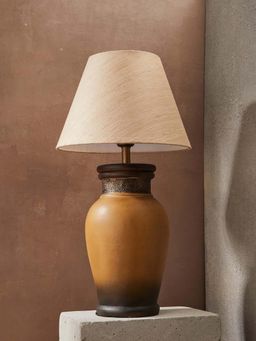 Fabindia - Yellow Nargis Ceramic Table Lamp Without Shade