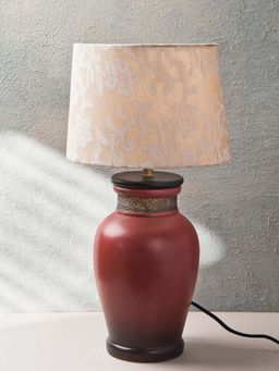 Fabindia - Red Nargis Ceramic Bedside Table Lamp Without Shade