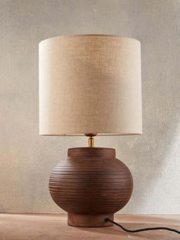 Fabindia - Yuvraj Clay Bedside Lamp with Shade