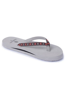 NoStrain - Women Grey and Peach Ludo Design Flipflops