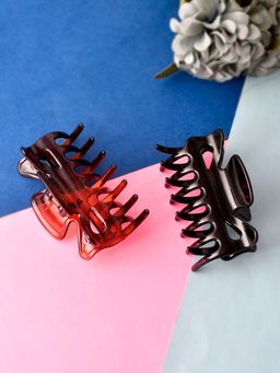 Silvermerc Designs - Black and Brown Hair Claw Clips (Set of 2)