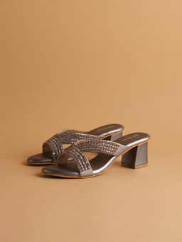 ERIDANI - Embellished Gunmetal Roisin Heels